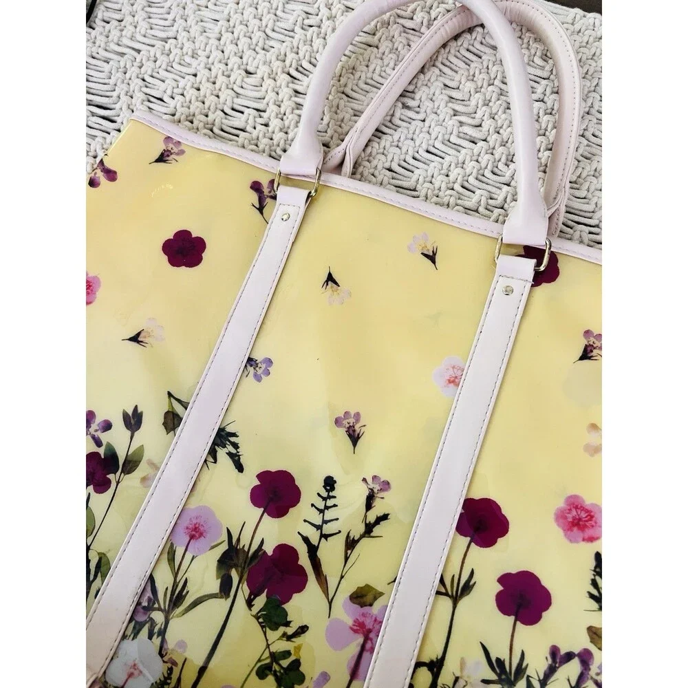 Vintage Vinyl Floral 90s Large Shoulder Tote Bag Y2K